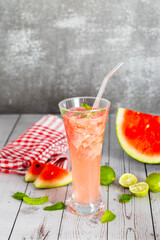 Refreshing watermelon mojito with mint, lime, and rum—perfectly sweet, tangy, and cool for summer...