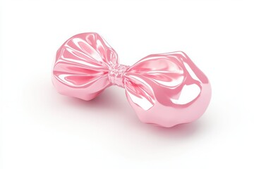 White and pink candy wrapped 3D render icon isolated on white background