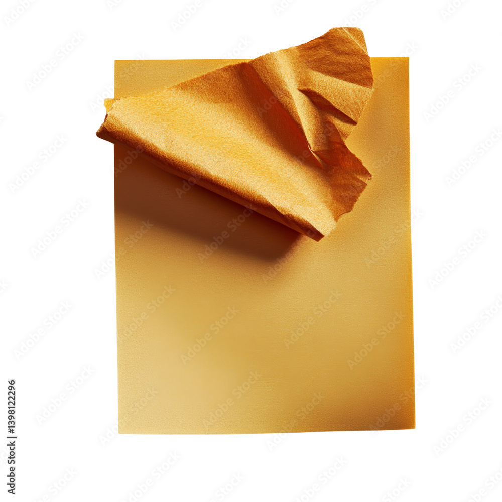 Aufkleber a folded piece of paper resting on a clean surface, showcasing its simple form and textural appeal i