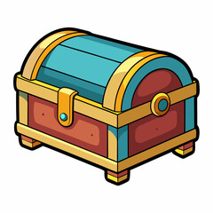 treasure chest isolated on white