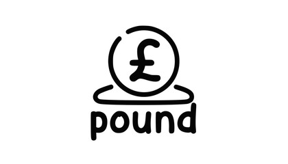 Obraz premium Pound currency symbol in minimalistic design vector