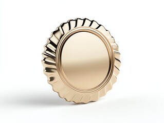 a training badge clipart, reward system icon, glossy 3D style, gold tones, isolated on white background