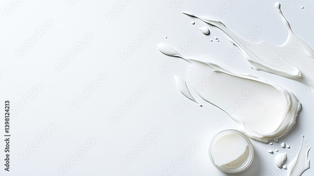 Poster creative white background art displaying paint texture and cream minimalist style abstract concept