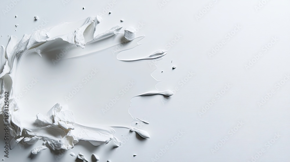 Poster creative action of white paint splatter clean canvas visual art studio environment unique perspectiv