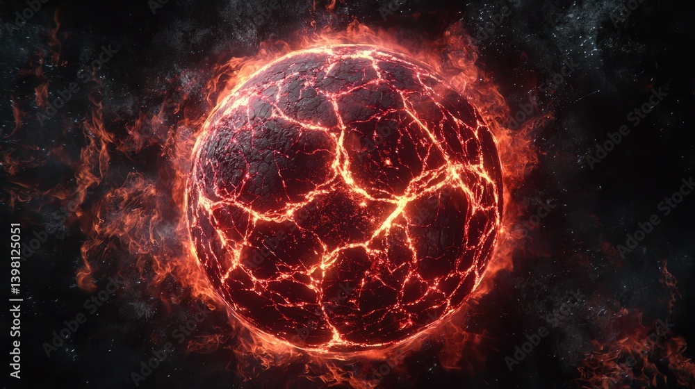 Poster a glowing tech-inspired planet with interactive global network effects