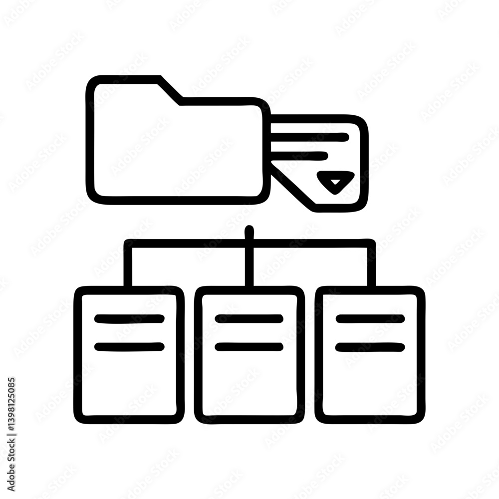 Aufkleber file structure diagram showing folder and subfiles for data organization use