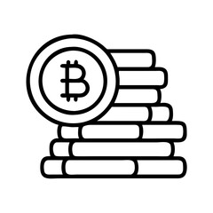 Bitcoin cryptocurrency stack icon for digital currency and blockchain technology use