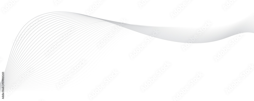 Aufkleber abstract gray linear background. flowing particles future technology concept abstract gray wave curv