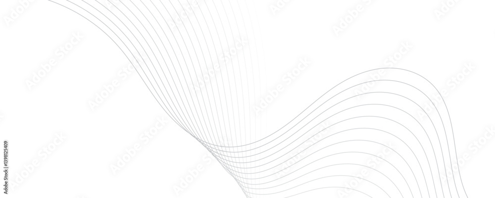 Poster abstract gray linear background. flowing particles future technology concept abstract gray wave curv