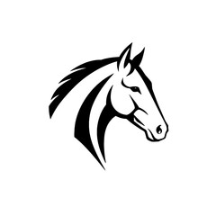 Elegant Horse Head Silhouette for Logo Design
