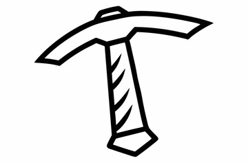 Archaeological Stone Axe Outline Graphic Black