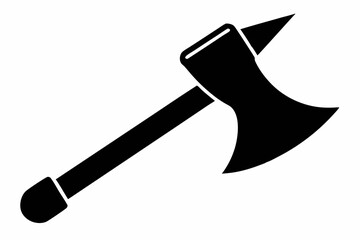 Tribal Hand Axe Icon in Flat Vector Style Black