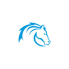 Blue Stylized Horse Head Logo