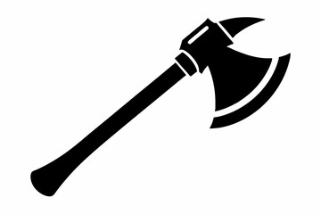 Flat Silhouette Drawing of a Prehistoric Axe
