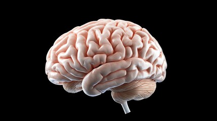 Brain with highlighted motor and sensory cortex zones, scientific focus, 3D illustration
