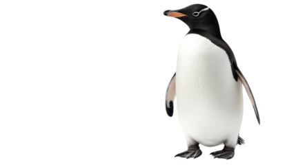 Playful penguin animation studio setting cutout background light environment side view fun concept