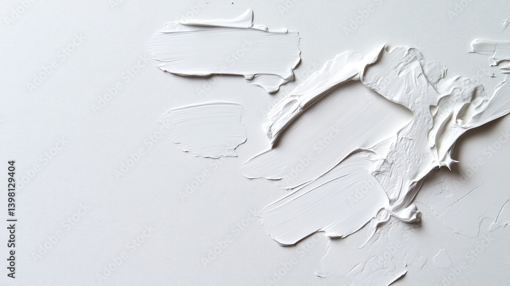 Poster creative white paint application on a blank canvas studio setting artistic perspective close-up