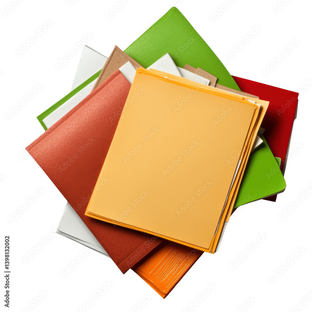 Aufkleber a vibrant stack of colored folders organized neatly to showcase a variety of colors for office or sc