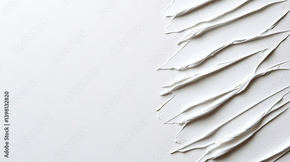 Poster textured white paint layers studio art creation abstract design minimalist environment close-up view