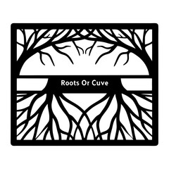 Abstract Black and White Tree Roots and Branches Design Artwork Graphic Image