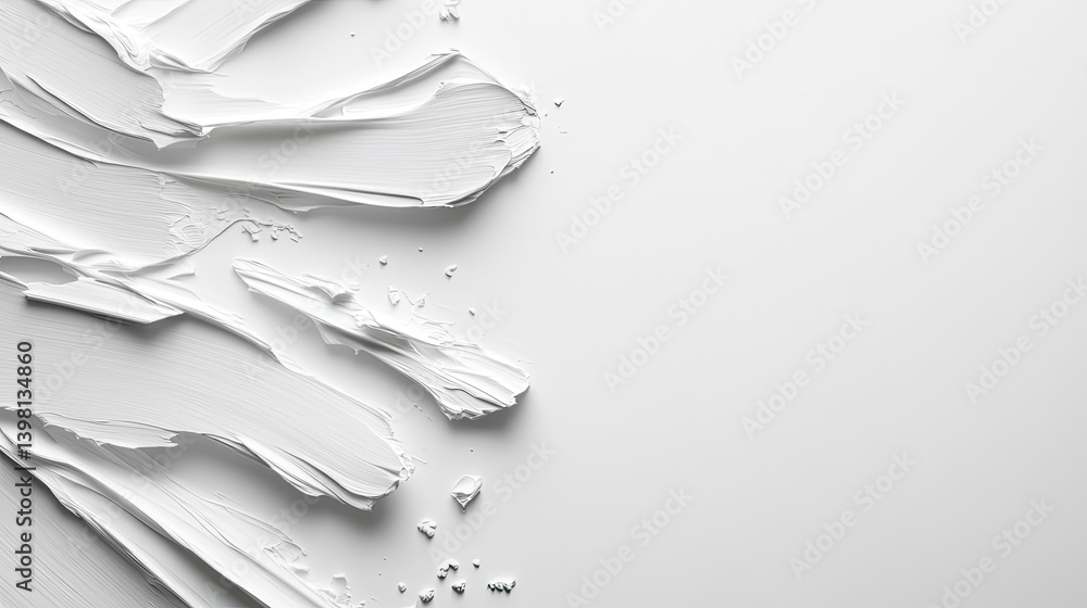 Poster artistic white paint texture on canvas minimalist style abstract background close-up view