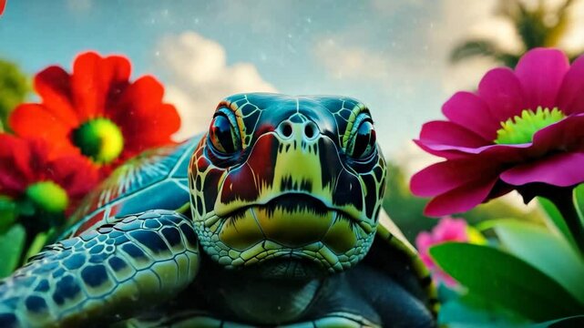 A native turtle characteristic of the island.