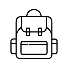 Backpack vector icon school travel camping hiking bag rucksack baggage outline style
