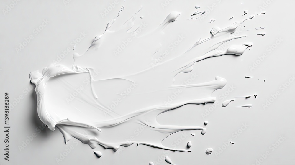 Poster dynamic white paint splash art scene studio environment abstract content minimalist viewpoint