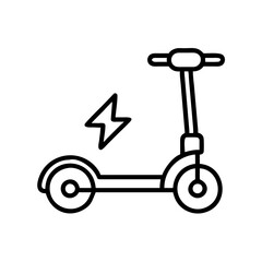Electric scooter icon, eco friendly transport vehicle, modern city mobility device