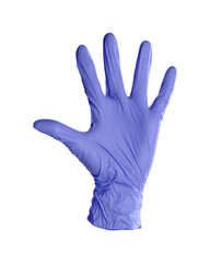 Obraz premium One nitrile medical glove isolated on white