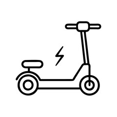 Electric scooter vector icon, eco transport, personal mobility, line drawing style