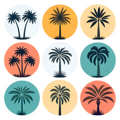 Obraz premium A group of palm trees standing tall in a tropical setting, evoking the essence of a serene paradise