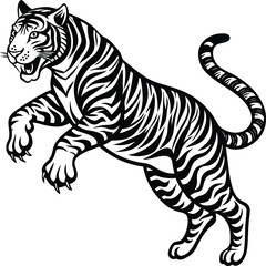 tiger silhouette vector and illustrator