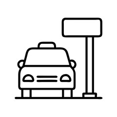 Taxi cab stand vector icon transportation service sign design template symbol art