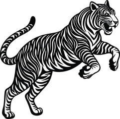 tiger silhouette vector and illustrator