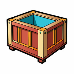 box, isolated, wooden, wood, container, crate, white, chest, old, brown, empty, treasure, antique, storage, open, object, package, furniture, cargo, house