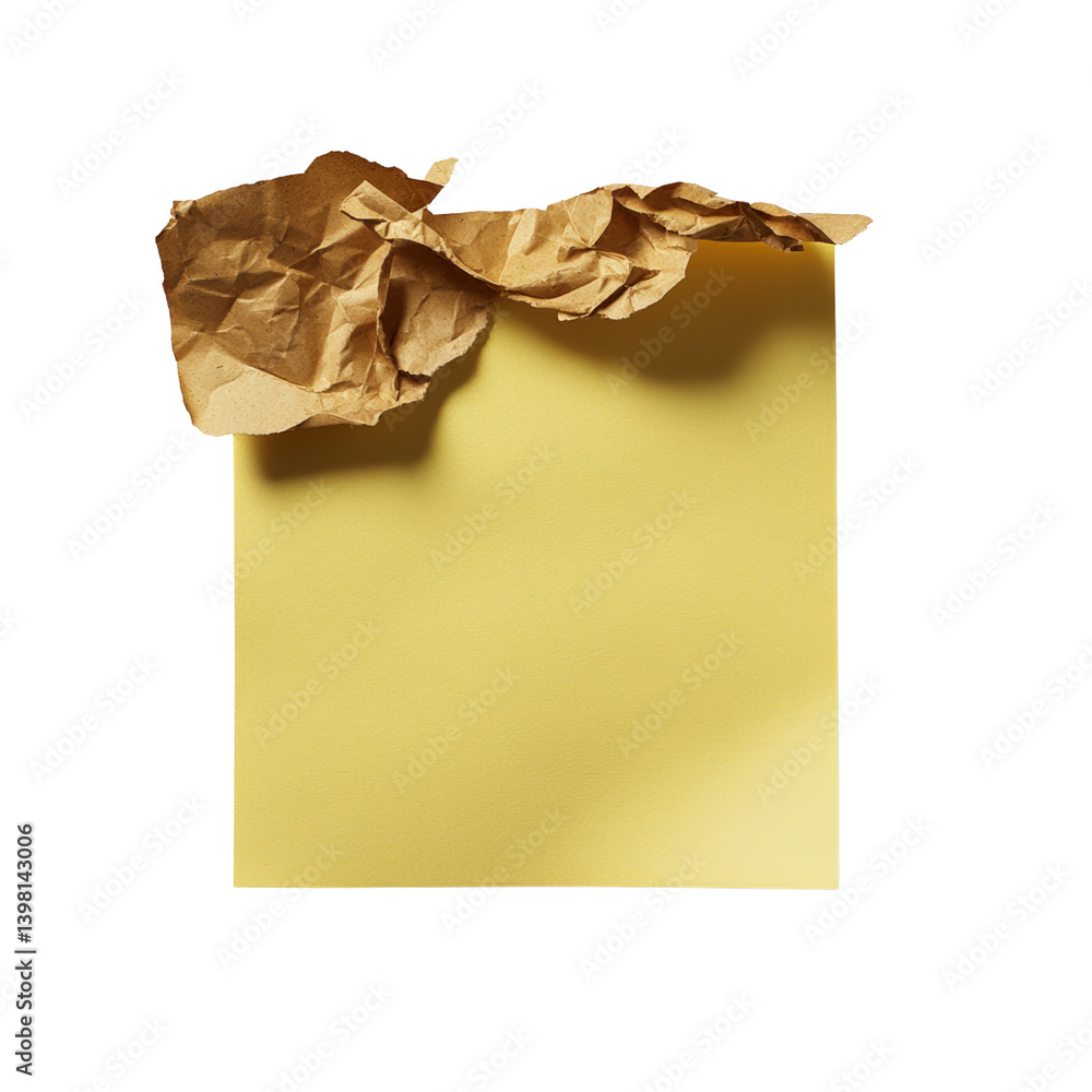 Poster a single sheet of paper with another piece laid on top, representing organization and documentation 