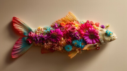 Flower Art featuring Aquatic Sea Life.