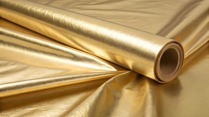 Shiny yellow leaf gold foil texture background
