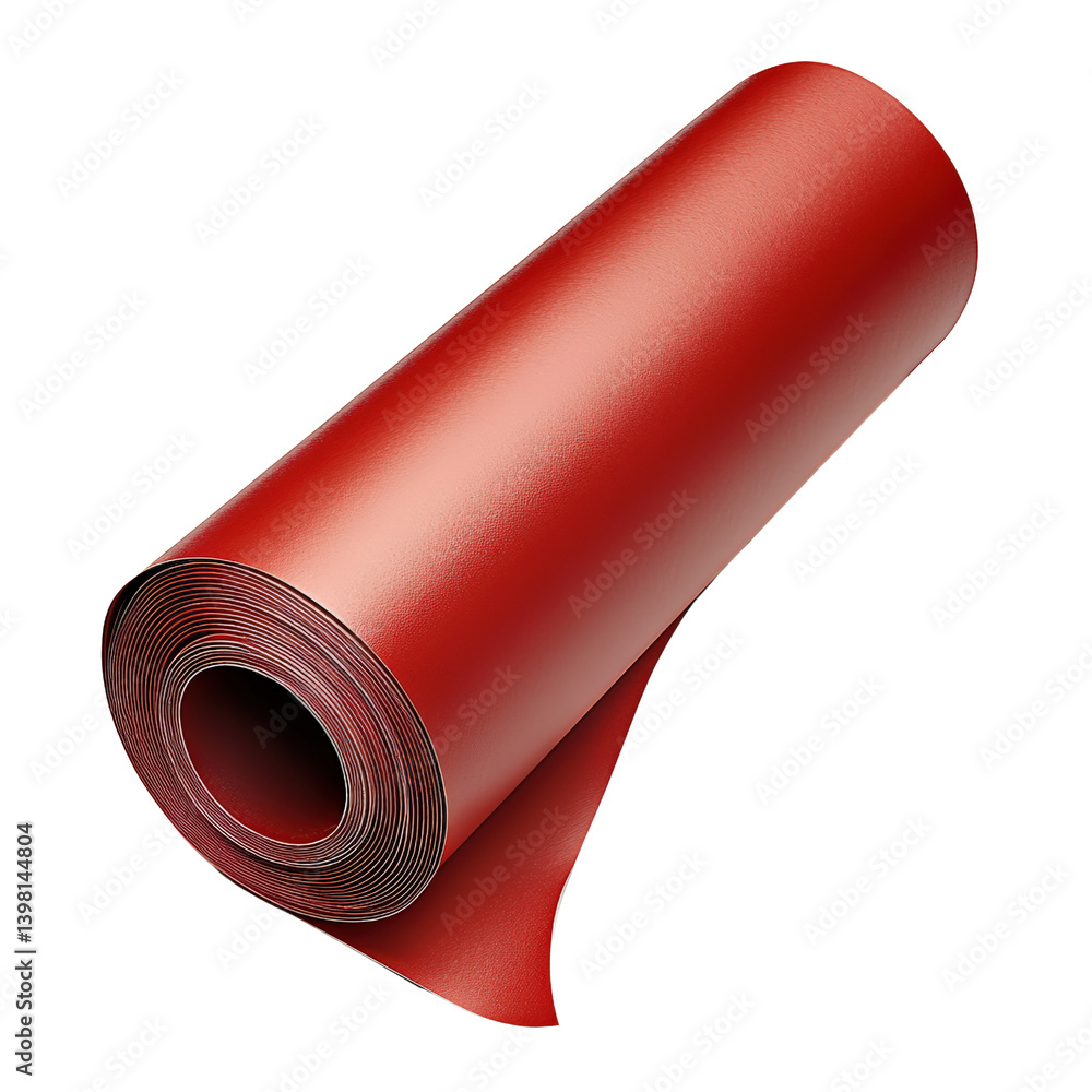 Poster a bright red roll of paper ideal for crafting and artistic projects, perfect for use in homes and cr
