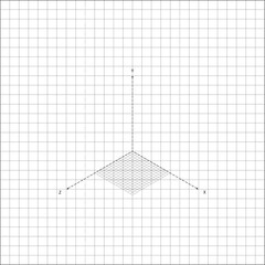 Mathematical School Science Geometrical Axes Concept. 3D Cartesian coordinate system with labeled X, Y, and Z axes.