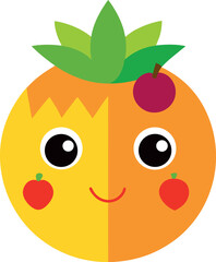 Obraz premium fruit-face-using-tropical-fruits---white