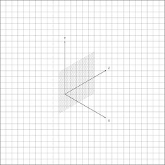 Mathematical School Science Geometrical Axes Concept. 3D Cartesian coordinate system with labeled X, Y, and Z axes.
