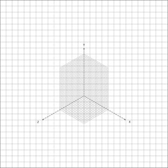 Mathematical School Science Geometrical Axes Concept. 3D Cartesian coordinate system with labeled X, Y, and Z axes.