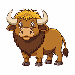 vector illustration of cartoon bull