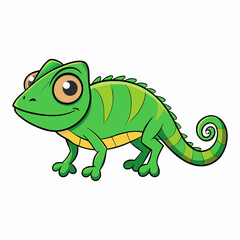 Fototapeta premium green chameleon cartoon
