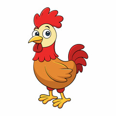 rooster isolated on white