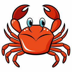 red crab on white background