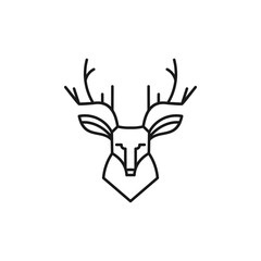 Geometric Line Art Deer Head Illustration