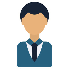 Banker Flat Icon, Solid Color Flat Icon Symbol